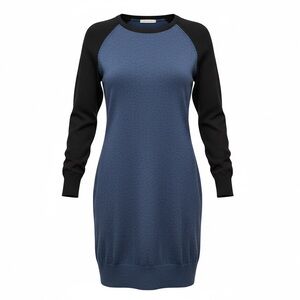 Philosophy Cashmere blend Blue Grey and Black Long Sleeve Sweater Dress Size M